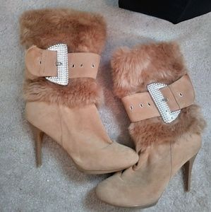 Tan Suede with fur boots